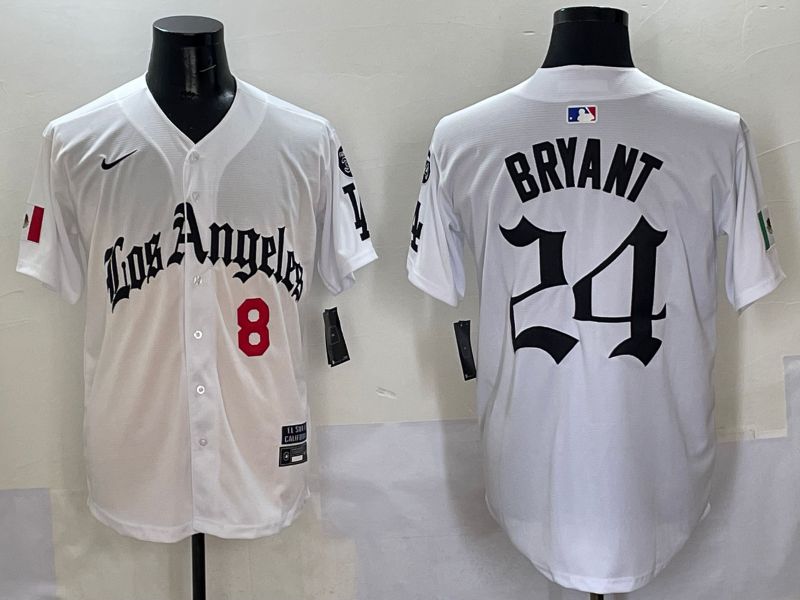Men Los Angeles Dodgers #24 Bryant White Five generations Joint Name 2025 Nike MLB Jersey style 7->los angeles dodgers->MLB Jersey